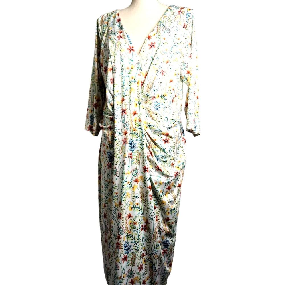 Jason Wu For Eloquii Draped Dress Plus Size 18 Fl… - image 2